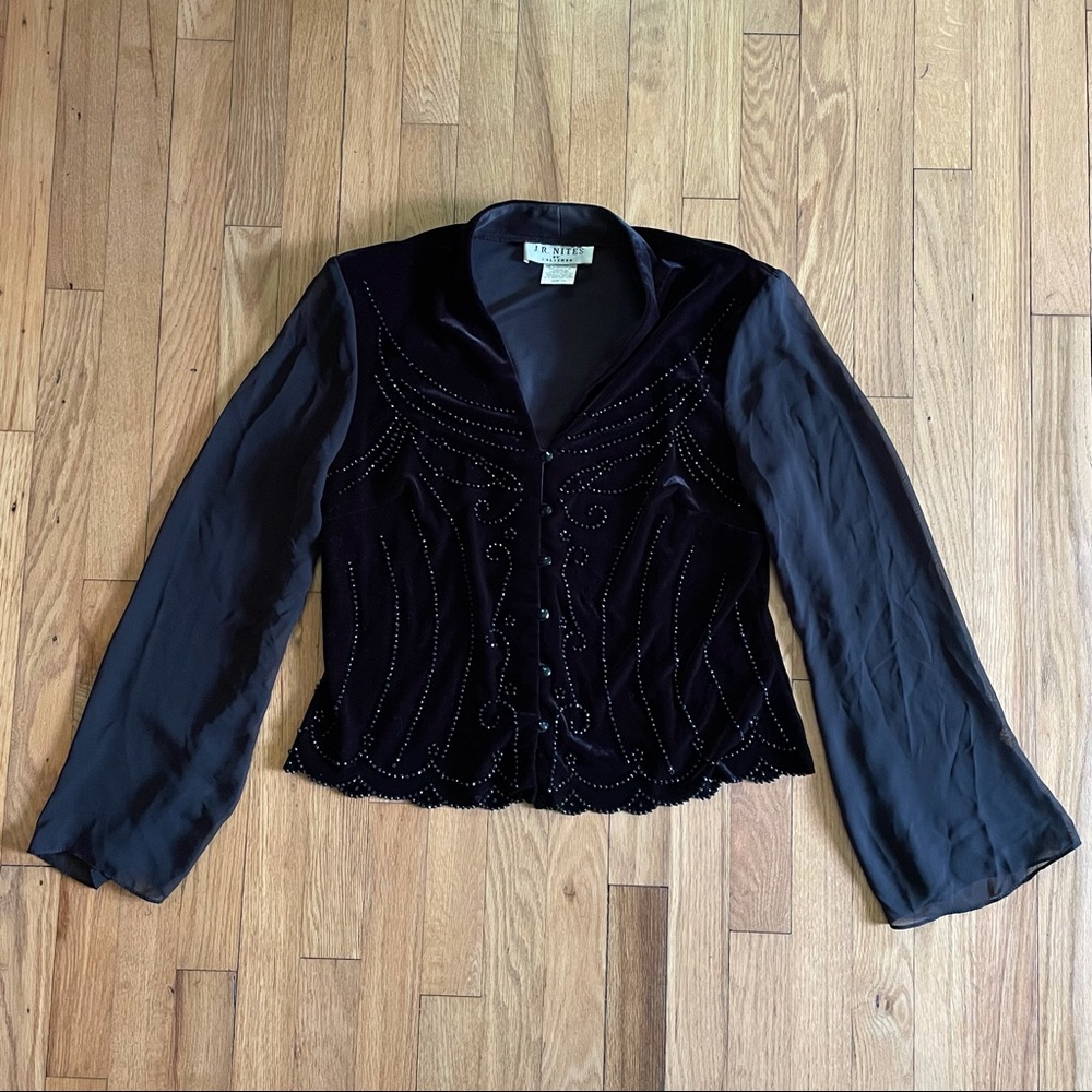 Vintage J.R. Nites Velvet Beaded Top